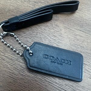 Coach Black Leather Luggage Tag